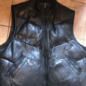 Men’s leather winter Coogi vest. Size 4xl